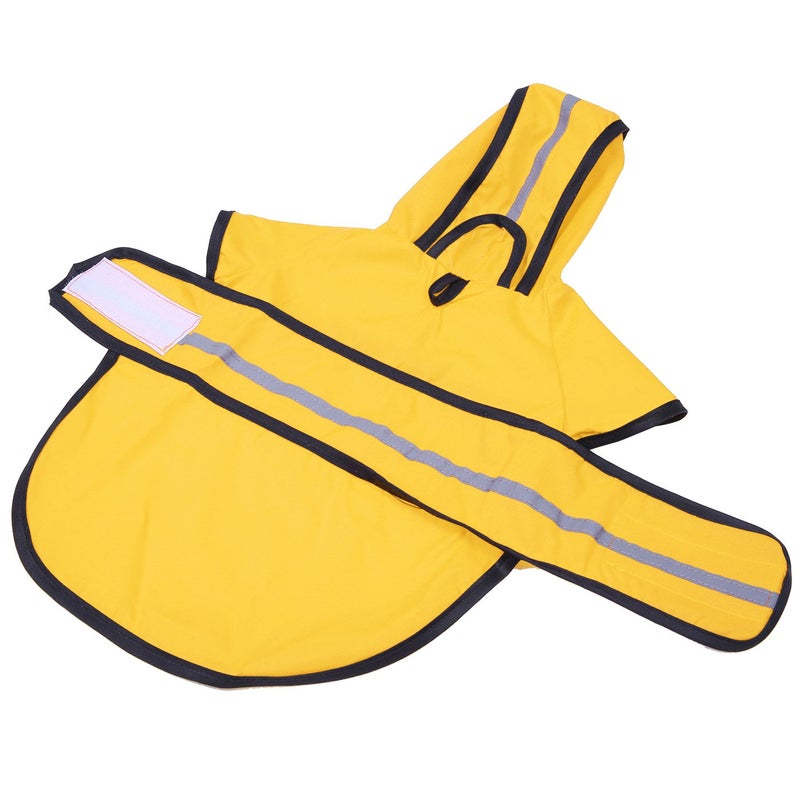 HDE Dog Raincoat Jacket Reflective Adjustable Hooded Pet Poncho Rain Coat with Leash Hole for Small to X-Large Dogs Yellow - M - Image 5